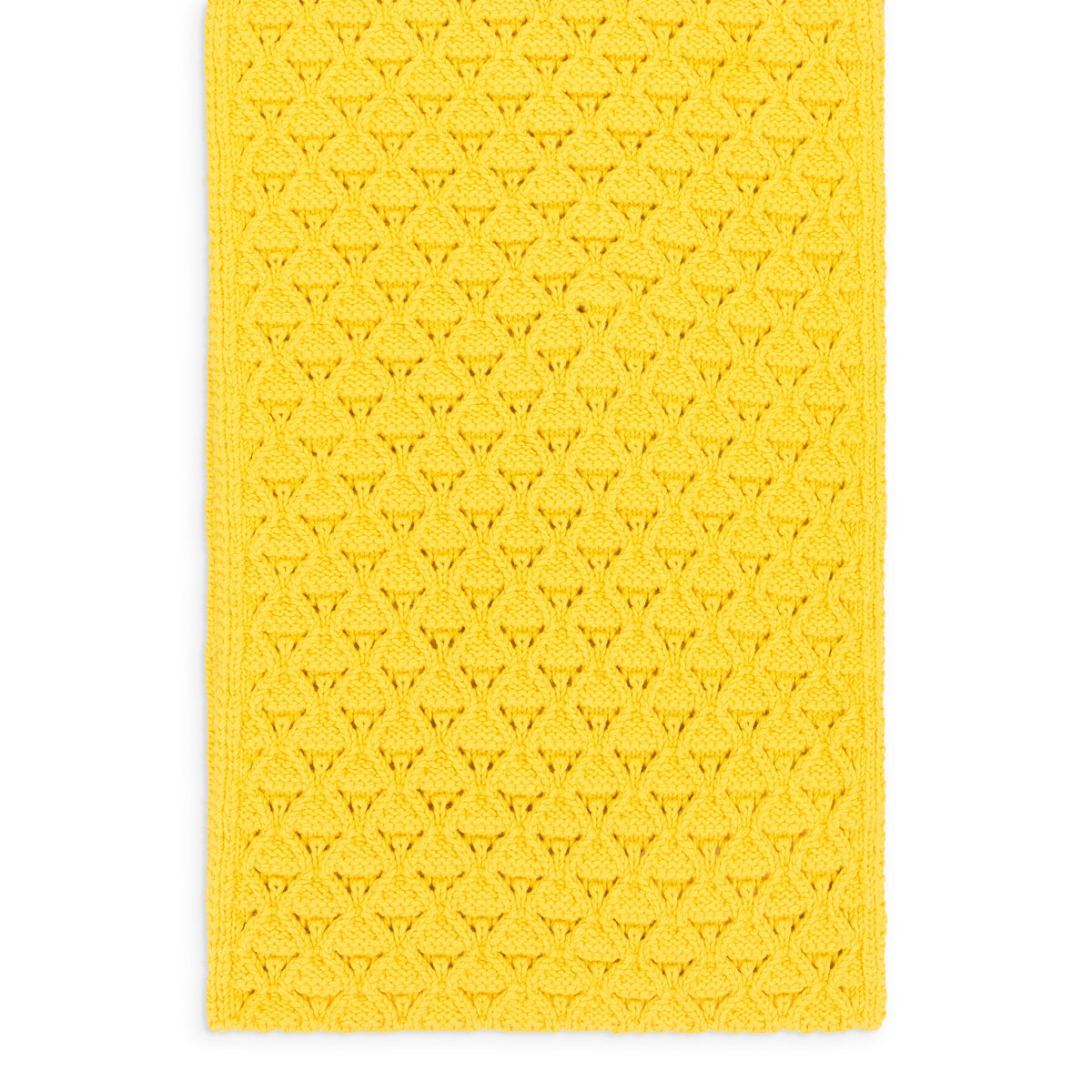YELLOW EYELET KNIT SCARF
