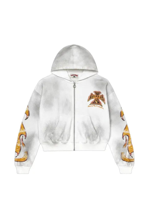 Vale Reborn Waffle zip-up hoodie