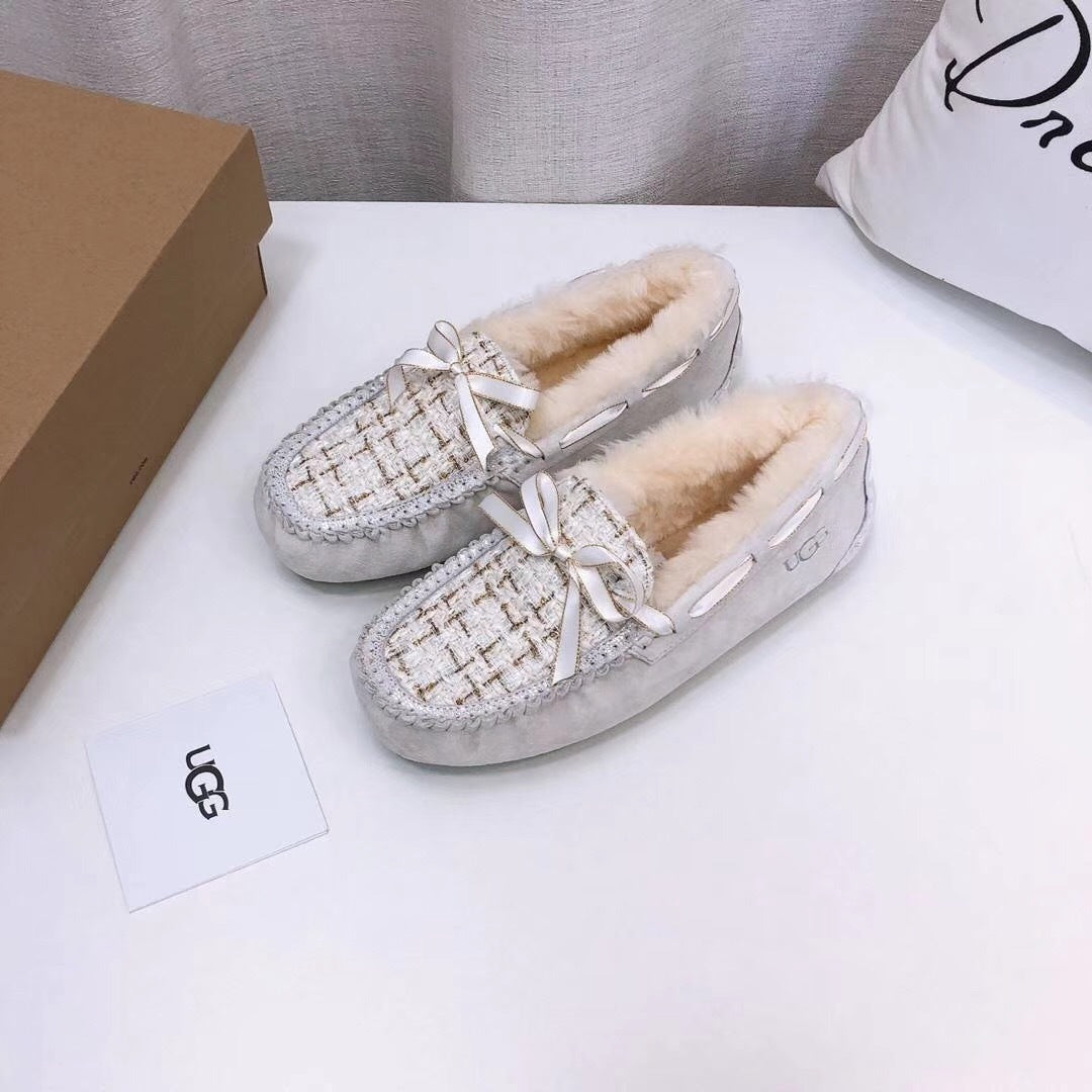 Pearl White Chanel-Style Driving Loafers — Sophisticated & Chic | New Arrival | In Stock